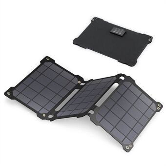 ALLPOWERS AP-ES-004-BLA-UUSI 21 W:n kokoontaitettava Solar kannettava Outdoor virtalähde, kaksois-USB-laturi