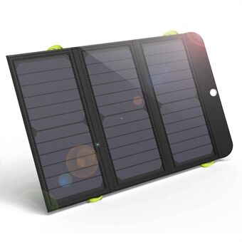 ALLPOWERS AP-SP-002-BLA 21W 10000mAh Foldable Solar Panel Charger Portable Outdoor 2 USB + 1 Type-C PD 18W Power Bank