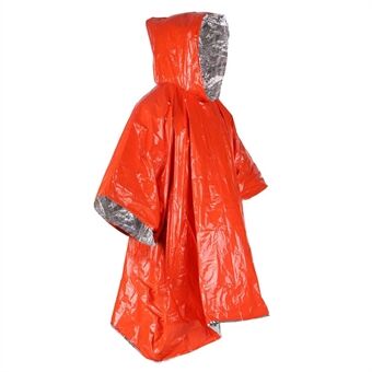 Outdoor tarkoitettu hätäsadetakki alumiinikalvolla kertakäyttöinen poncho kylmää eristävä sadeasu - oranssi