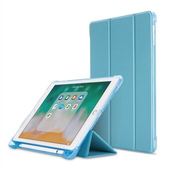Kulmansuojaus PU-nahka TPU-takakuori kolminkertainen Stand automaattinen nukkumis-/herätyssuoja kynätelineellä iPadille 9,7 tuumaa (2018)/(2017) / iPad Air 2 / iPad Air (2013)
