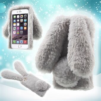 Rabbit Bunny TPU -puhelinlaukku lämpimällä turkilla iPhone 6s Plus / 6 Plus -puhelimelle