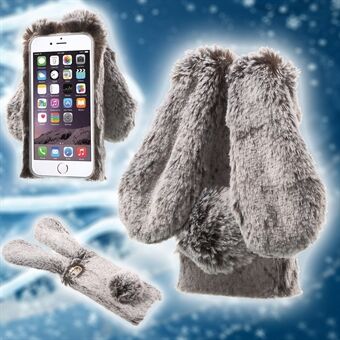Rabbit Bunny Lämmin Furry Fur TPU-kotelo iPhone 6s Plus / 6 Plus -puhelimelle