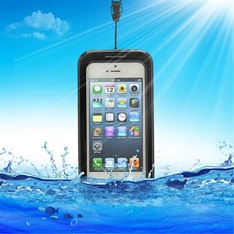 IPX-8 Universal vedenpitävä kuoren suoja iPhone 5 / iPhone 5S / iPhone SE 2013 + kaulahihna - musta