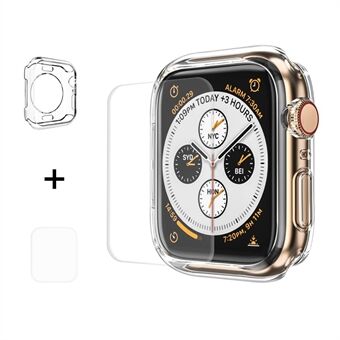 HAT Prince Apple Watch -sarjalle 5 4 40 mm: n kirkas, pehmeä TPU-suojus + 3D-PET-kaareva, kuuma taivutus, kirkas näytönsuoja