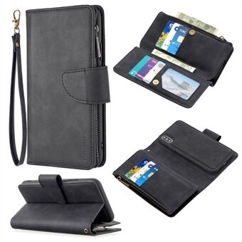 Vetoketjullinen tasku Irrotettava 2-in-1 nahkainen lompakkokotelo iPhone XS/X:lle