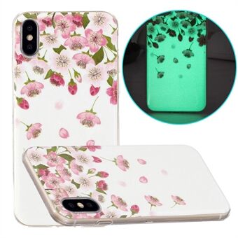 Anti- Scratch IMD Soft TPU Luxury Glow in The Darkness Noctiluncent Luminous Case iPhone X / XS 5,8 tuumalle