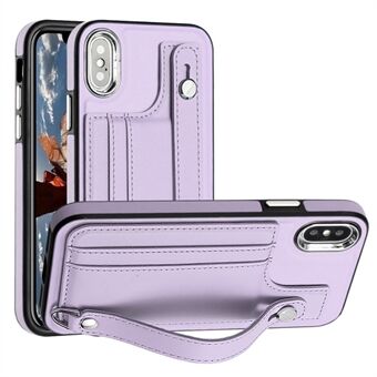 YB Leather Coating Series-5 TPU-puhelimen suojakuori iPhone X / XS:lle 5,8 tuuman Kickstand suojakotelo korttipaikoilla
