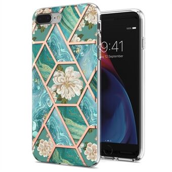 2,0 mm IMD IML Galvanoitu marmorikukkakuvioinen TPU-puhelinkotelo iPhone 8 Plus/ 7 Plus 5,5 tuumalle