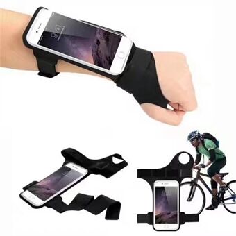 Universal 6 tuuman älypuhelimien vedenpitävä urheilullinen nailoninen käsivarsinauhakotelo, jossa sormenreikä juoksukuntoon ja pyöräilyyn - musta
