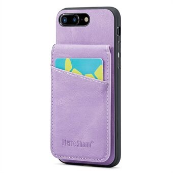 FIERRE SHANN iPhone 7 Plus 5,5 tuuman / 8 Plus 5,5 tuuman puhelinkotelolle Kickstand PU-nahkainen TPU-suojus korttitelineellä