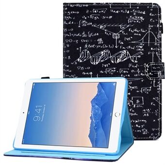IPad Air (2013) / Air 2 / iPad 9,7 tuuman (2017) / (2018) ommeltu nahkakotelo, tabletin suojakuvio, painettu magneettinen sulku Iskunkestävä kansi Stand / korttipaikalla