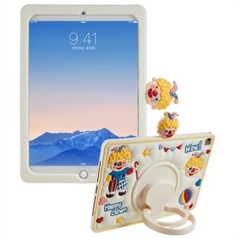 Tablet-kotelo iPad Airille (2013) / Air 2 / iPad 9,7 tuumalle (2017) / (2018) Pyörivä jalusta Happy Clown PC + silikonikuori