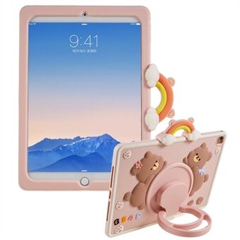 IPad Air (2013) / Air 2 / iPad 9,7-tuumainen (2017) / (2018) Tablet Case Cartoon Bear Pyörivä tukijalusta PC+Silikonisuoja