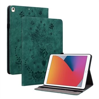 IPad Air (2013) / Air 2 / iPad 9,7-tuumainen (2017) / (2018) PU-nahkainen Stand Shell Butterfly Rose painettu tablettikotelo korttipaikalla