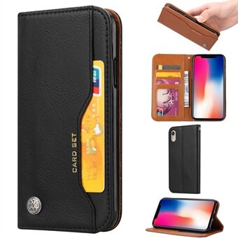 Auto-absorbed Wallet Leather Stand Mobile Phone Shell for iPhone XR 6.1 inch