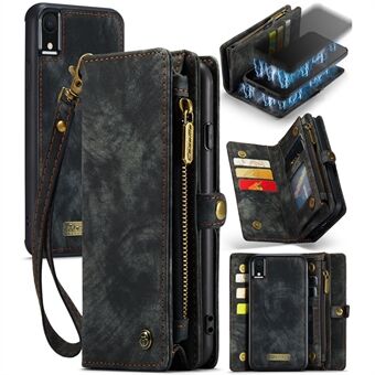 CASEME 2-in-1 Multi-slot Wallet Vintage haljattu nahkakotelo iPhone XR 6,1 tuumalle