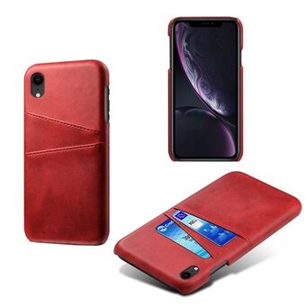 KSQ nahkainen kovakantinen kansi iPhone XR:lle korttitelineillä - punainen