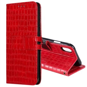 Crocodile Skin PU-nahkainen puhelinkotelo lompakko hihnalla Apple iPhone XR:lle