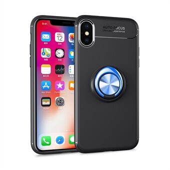 Metal Finger Ring Kickstand TPU Protective Case(Built-in Magnetic Metal Sheet) for iPhone XS Max 6.5 inch