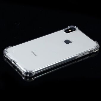 Neljä kulmaa pehmusteen pudotusta kestävä kirkas TPU-kotelo iPhone XS Maxille, 6,5 tuumaa - läpinäkyvä