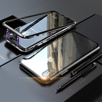 Irrotettava magneettinen metallirunko + karkaistu lasi selkäsuoja kova kotelo iPhone XS Max 6,5 tuumalle
