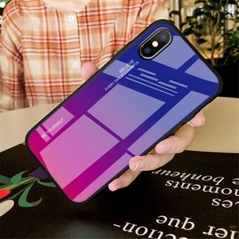 Gradient Color Glass + PC + TPU Hybrid Case for iPhone XS Max 6.5 inch