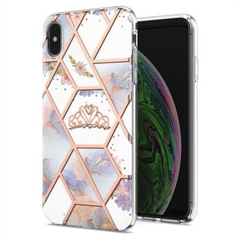 2.0mm IMD IML Electroplating Marble Flower Pattern TPU Shell for 	iPhone XS Max 6.5 inch