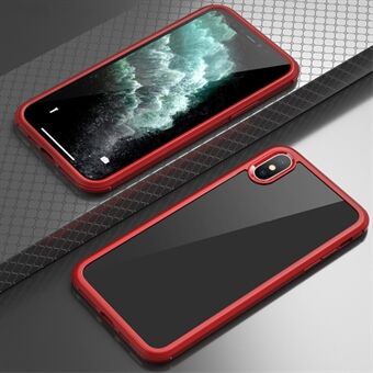 IPhone XS Max 360-asteiselle kaksipuoliselle suojakuorelle, karkaistu lasi + silikonirunkoinen puhelimen kansi