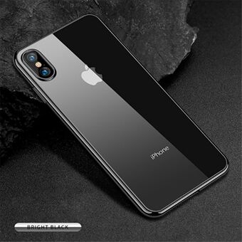 Kirkas galvanoitu Edge, pehmeä suojakuori Apple iPhone XS Max -puhelimeen 6,5 tuumaa - musta