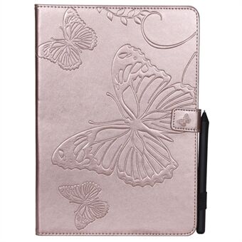 Imprint Butterfly Flower Stand Wallet -nahkakotelo iPad Air 10.5:lle (2019) / Pro 10.5:lle (2017)