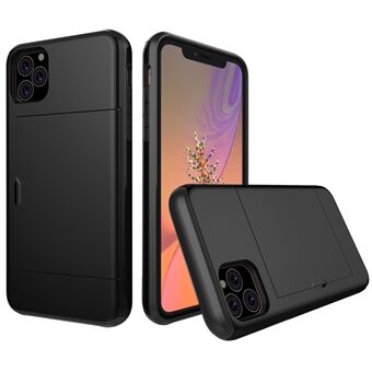 For iPhone 11 6.1 inch (2019) Plastic  + TPU Hybrid Case with Card Slot Phone Shell