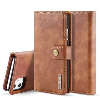 DG.MING Stylish Anti-fingerprint Easy Detechable Split Leather Wallet Flip Folio Case Stand Shockproof PC Inner Cover for iPhone 11 6.1 inch (2019)