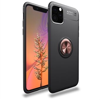 LENUO Built-in Magnetic Metal Sheet Finger Ring Kickstand TPU Back Case for iPhone 11 6.1 inch (2019)