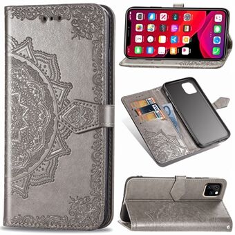 Embossed Mandala Flower Leather Wallet Stand Case for iPhone 11 6.1 inch (2019)