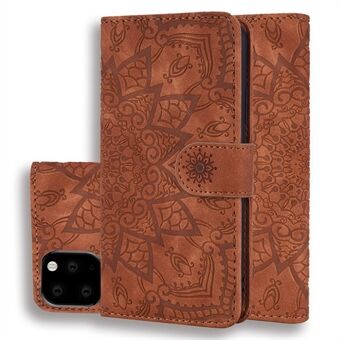 Imprint Mandala Flower Stand Wallet Leather Case Shell Cover for iPhone 11 6.1-inch (2019)