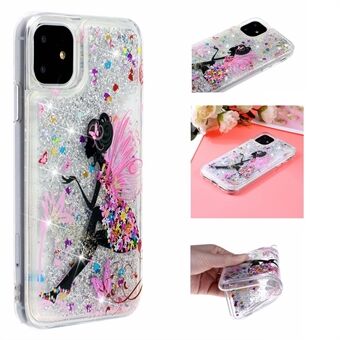Pattern Printing Embossed Glitter Powder Quicksand TPU Case for iPhone 11 6.1 inch