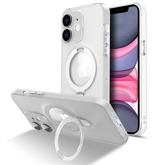 IPhone 11:lle 6,1 tuuman magneettinen seisontakotelo Matta PC+TPU-puhelimen suojus kameran linssisuojalla