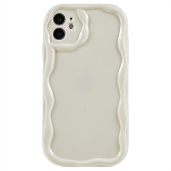 IPhone 11:lle 6,1 tuuman Glossy Wave Design Pehmeä TPU Mobile Case Iskunkestävä takakansi - valkoinen