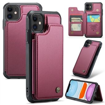 CASEME C22 - sarjan RFID - estokorttipaikkakotelo iPhone 11 : lle , jalusta PU - nahkapäällysteinen TPU - puhelimen kansi