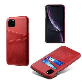 KSQ Leather Hardcover iPhone 11 Pro korttitelineillä - punainen
