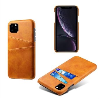 KSQ Leather Hardcover iPhone 11 Pro korttitelineillä - oranssi