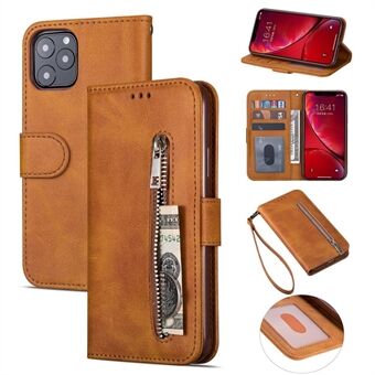 Zipper Pocket Cell Phone Leather Wallet Case for iPhone 11 Pro 5.8 inch (2019)