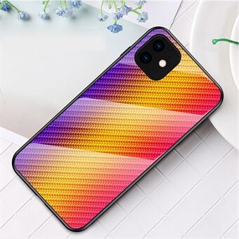 Carbon Fiber Texture Tempered Glass + PC + TPU Hybrid Casing for iPhone 11 Pro 5.8 inch (2019)