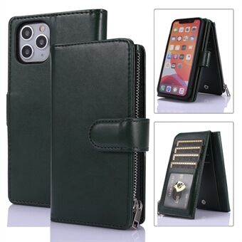 Leather Wallet Stand Cover Case with Zippered Pocket for iPhone 11 Pro 5.8 inch
