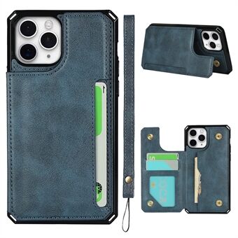 For iPhone 11 Pro 5.8-inch Button Flip PU Leather Coated TPU Wallet Phone Shell