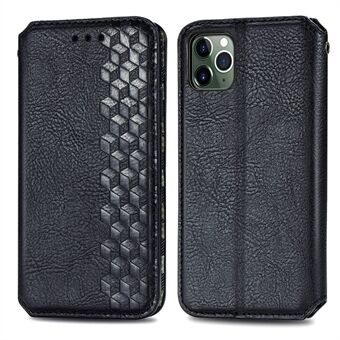 Rhombus Imprinting PU Leather Case for iPhone 11 Pro 5.8 inch, Wallet Stand Phone Accessory with Auto-Absorbed