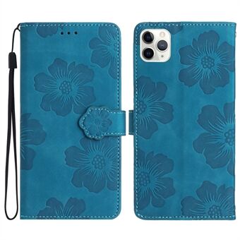 IPhone 11 Pro Flowers Imprint Flip Stand -puhelinkotelolle PU-nahkainen lompakon iskunkestävä kansi