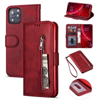 Vetoketjullinen tasku nahkainen lompakkokotelo iPhone 11 Pro Max 6,5 Stand (2019)