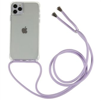 IPhone 11 Pro Max 6,5 tuuman TPU + akryylipuhelimen suojus Scratch kirkkaalle kotelolle säädettävällä narulla