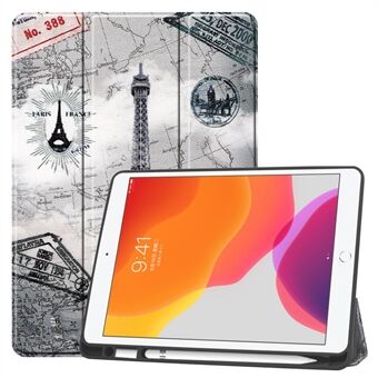 Kuviotulostus Kolminkertainen Stand TPU-nahkainen Smart Tablet -kotelo Apple Pencil -paikalla iPad 10.2:lle (2021) / (2020) / (2019)